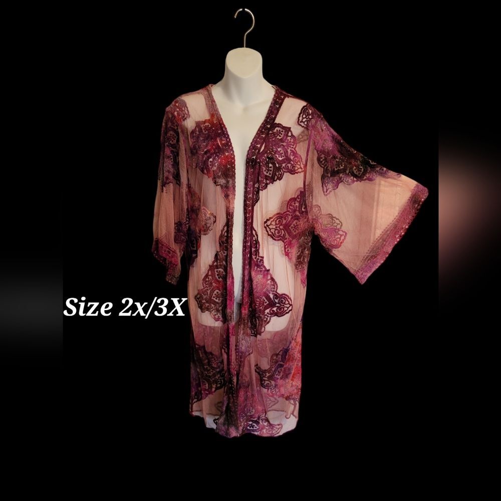 Lace Kimono Cardigan One size Whimsigoth Fairy Boho Resortwear Rave Barbiecore